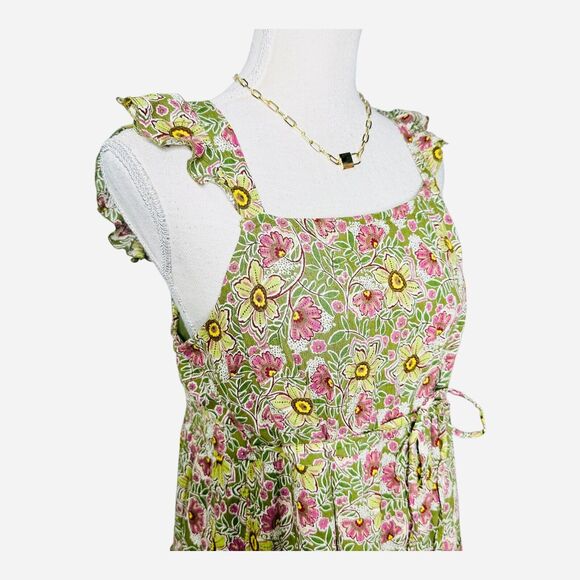 Maurices Womens Floral Cap Sleeve Open Back Summer Pleated Mini Dress Green XXL - Picture 2 of 13